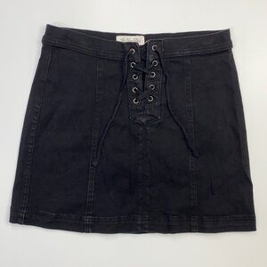 Others Follow Black Lace Up Mini Skirt Size Small
